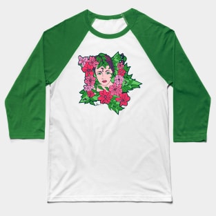 Flower Star Girl Baseball T-Shirt